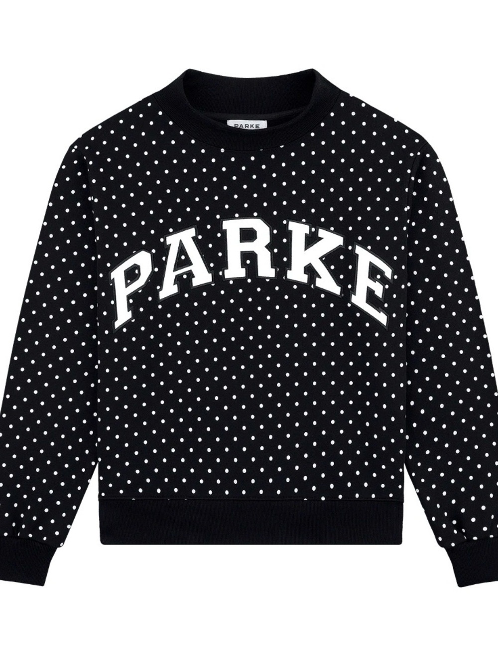 PARKE NWT Black Polka Dot Mockneck Sweatshirt